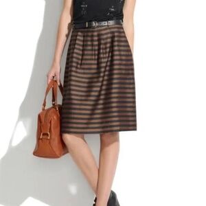 Madewell A-Line Striped Linen Skirt